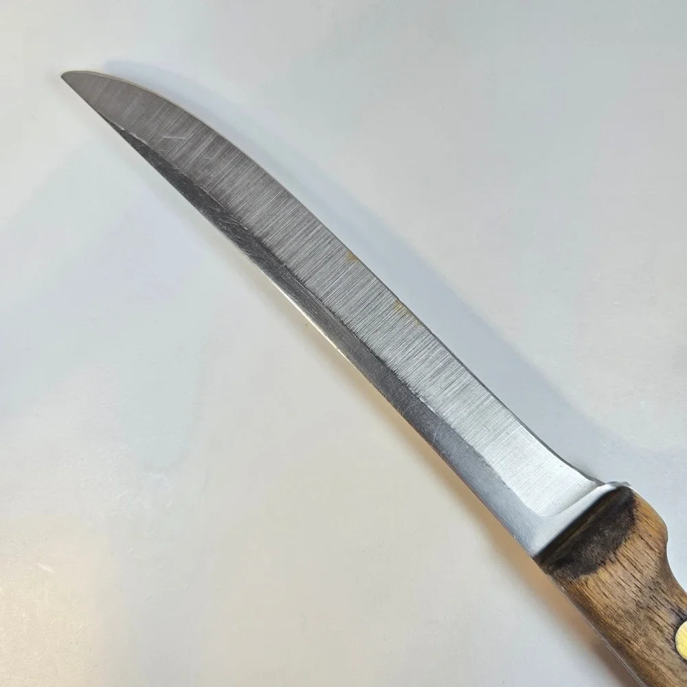 Vintage Chicago Cutlery 61S Knife Vintage Walnut Handle Brass Rivets USA L2